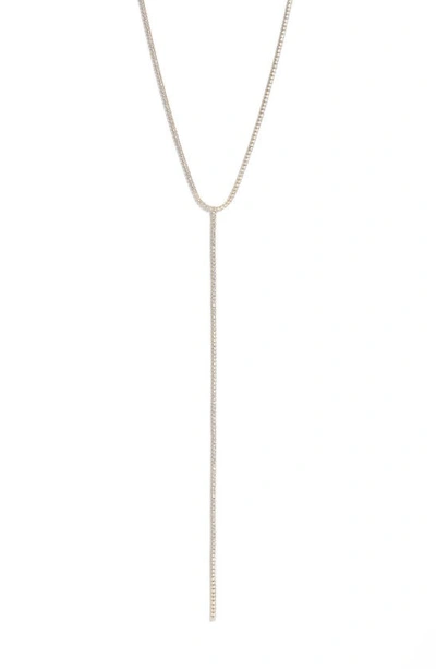 Adinas Jewels Tennis Lariat Necklace In Silver