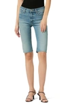 Hudson Amelia Mid Rise Knee Length Jean Shorts In Rockaway In Blue