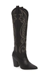 Steve Madden Lasso Knee High Western Boot In Black