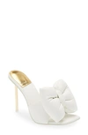 Jeffrey Campbell Bow Down Slide Sandal In White Gold