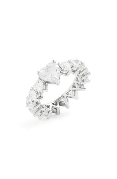 Adinas Jewels By Adina Eden Multi Cz Heart Ring In Grey