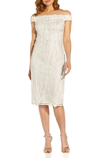 white christmas dresses Sleeveless Mikado Fit And Flare Midi Dress With V-Back In Ivory-Ivory /  Regular / 0 main image 0