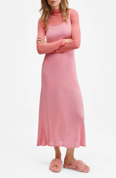 Mango Women's Knit Strapless Dress In Pink