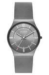 Skagen Grenen Mesh Strap Watch, 37mm In Gray