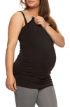 Felina Cotton Blend Maternity Camisole In Black