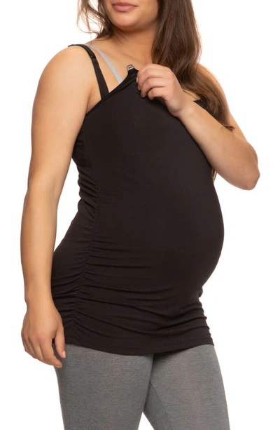 Felina Cotton Blend Maternity Camisole In Black