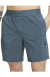 Nike Dri-fit Flex Pocket Yoga Shorts In Ash Green/ Black
