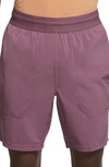 Nike Dri-fit Flex Pocket Yoga Shorts In Light Mulberry