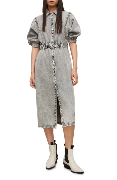 ro&zo denim dress Blue Puff Sleeve Midi – Stretch denim dress Collar Size:AU10 - (US6) Barbie 60th Anniversary Doll sleeveless dress mini