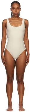 Anine Bing Off-white Jace One-piece Swimsuit In Champagne
