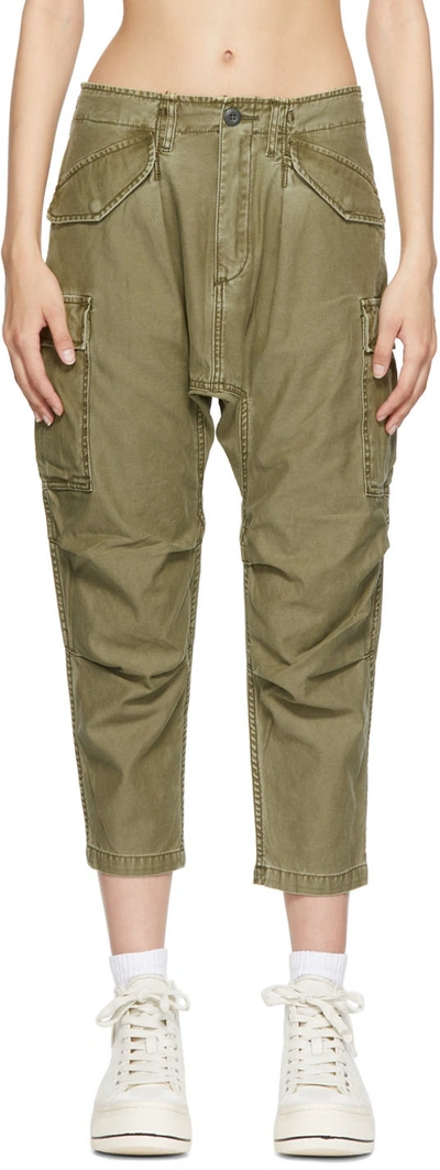 R13 Khaki Cargo Trousers In Olive