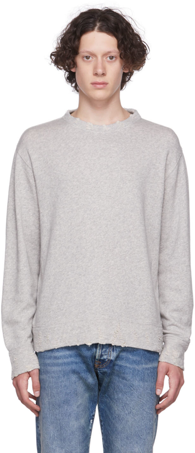 R13 Gray Vintage Sweatshirt In Heather Grey