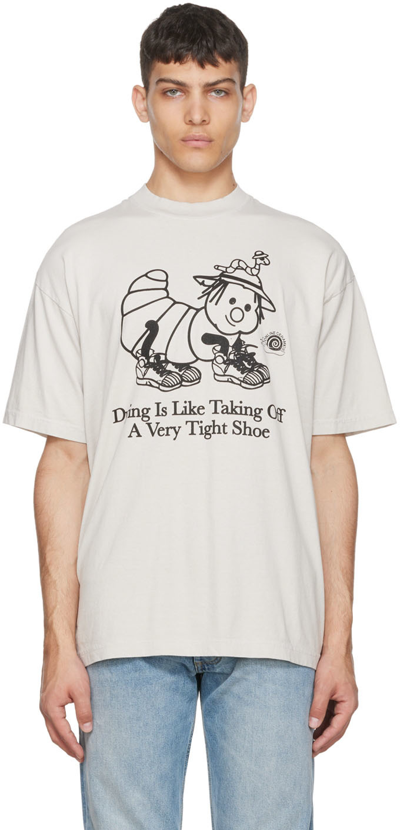 Online Ceramics Gray 'dying Is Like Taking Off A Very Tight Shoe' T-shirt In Ash