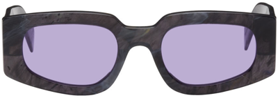 Retrosuperfuture Black & Grey Tetra Sunglasses In Black Marble