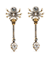 Alexander Mcqueen Crystal-embellished Draped Earrings In Gold