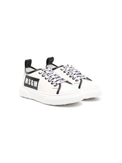 Msgm Logo-print Low-top Trainers In White