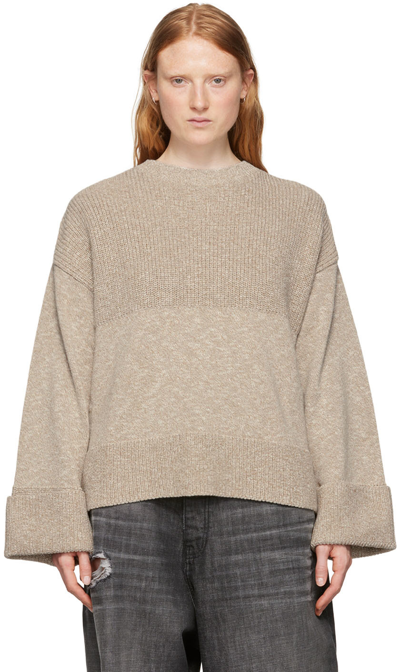 Off-white Tan Diag Sweater In Sand Sand