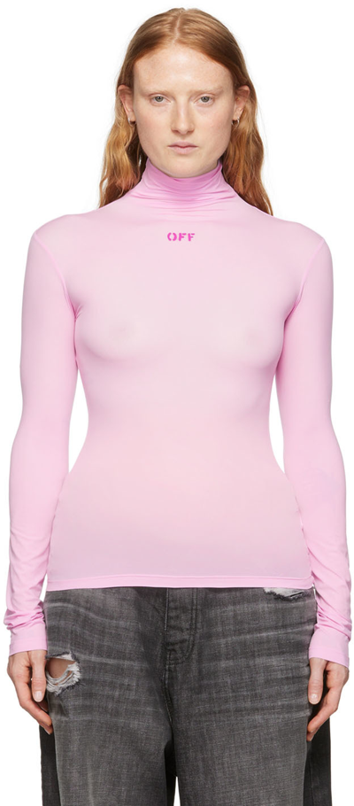 Off-white Purple Second Skin Long Sleeve T-shirt In Lilac Fuchsia