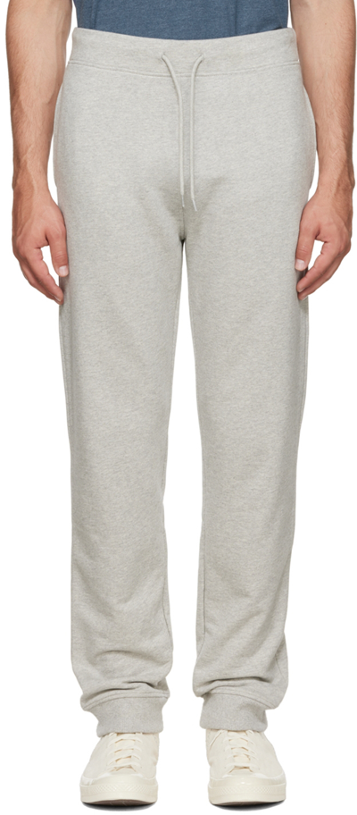 Apc Grey Cotton Lounge Trousers In Plb Heathered Light