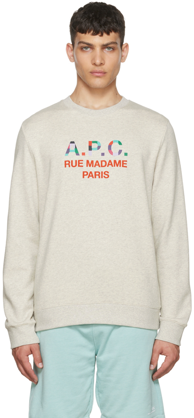 A.p.c. Achille Logo Crewneck In Cream