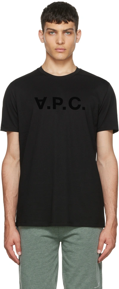 Apc Black Cotton T-shirt In Nero