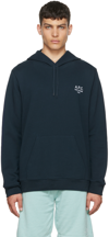 Apc Marvin Logo-print Pullover Hoodie In Iaj Marine
