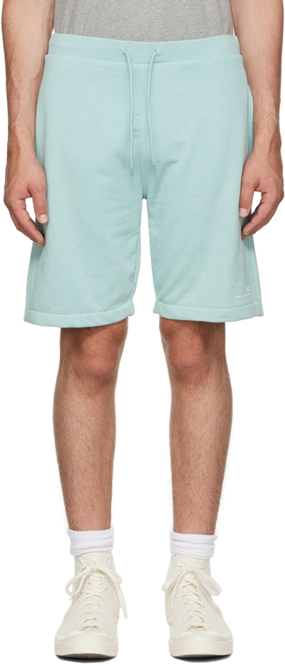 Apc Blue Cotton Shorts In Turquoise Chine