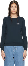 Apc A.p.c. Navy Blue Cotton Sweatshirt In Iaj Marine
