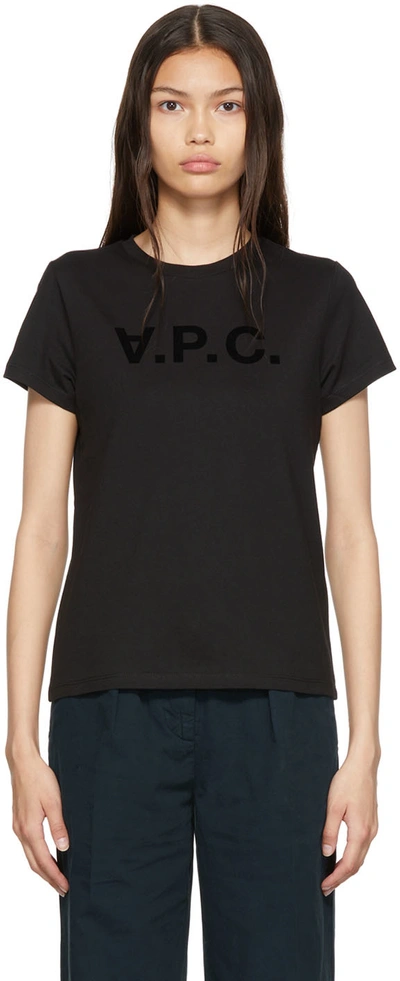 A.p.c. Logo-print Short Sleeve T-shirt In Black