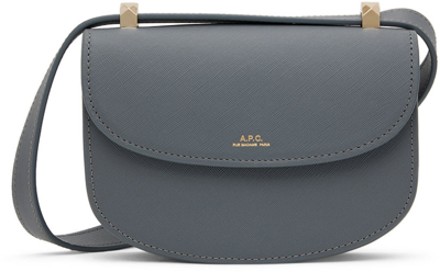 Apc Genève Saffiano Leather Shoulder Bag In Grey