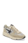 Golden Goose Running Sole Glitter-embellished Sneakers In Silver/ Black