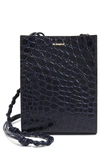 Jil Sander Blue Tangle Mock Croc Cross Body Leather Bag