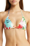 Simon Miller Bwai Triangle Bikini Top In Pastel Print