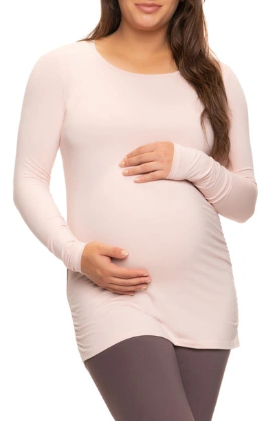 Felina Stretch Cotton & Modal Maternity T-shirt In Sepia Rose