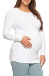 Felina Stretch Cotton & Modal Maternity T-shirt In White