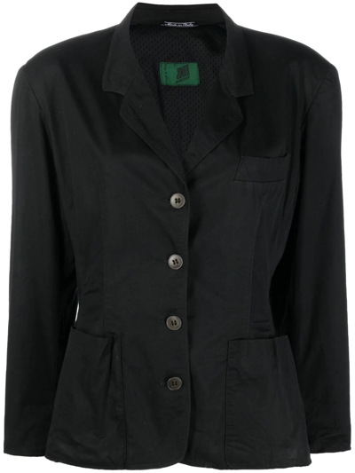 Pre-owned Jean Paul Gaultier 窄梯形翻领西装夹克（1980年代典藏款） In Black