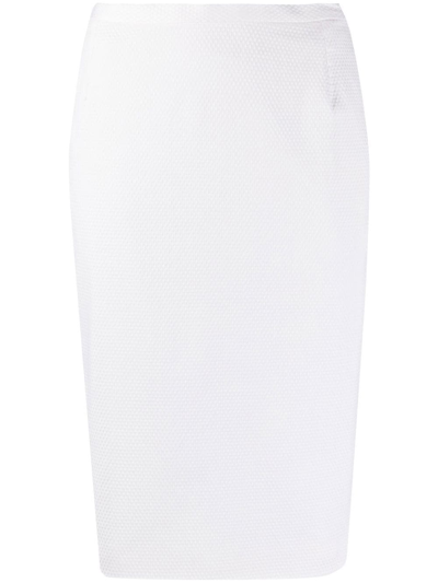 Pre-owned Dolce & Gabbana 2000s Knee-length Pencil Skirt In White