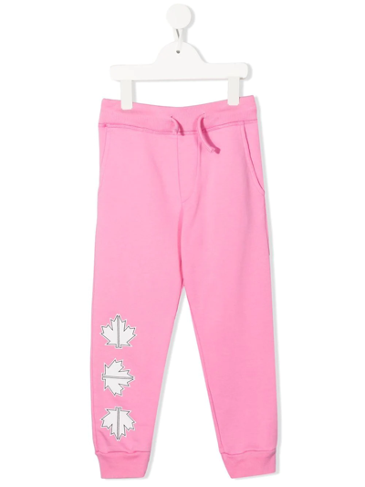 Dsquared2 Kids' Logo-print Cotton Track Pants In Pink
