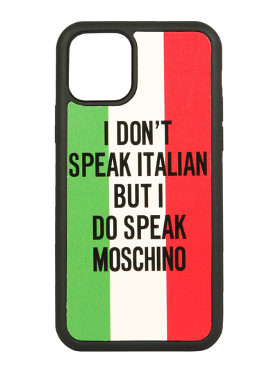 Moschino Iphone 11 Pro Italian Slogan Cover In Multicolour