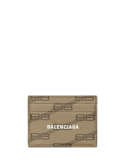 Balenciaga Bb-monogram Zip Cardholder In Neutrals