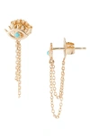 Anzie X Mel Soldera Evil Eye Chain Earrings In Turquoise