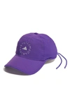 Adidas By Stella Mccartney Recycled Nylon Baseball Cap In Active Purple/ Purple/ White