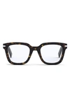 Dior Blacksuit 51mm Square Reading Glasses In Dark Havana