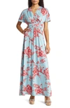 Kiyonna Vienna Floral Maxi Dress In Cherry Blossom Print