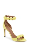 Alaïa Bombe Stud Suede Ankle-wrap High-heel Sandals In Jaune Citron