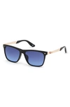 Bmw Unisex 55mm Square Sunglasses In Black