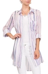 Everyday Ritual Rick Floral Cotton & Silk Blend Sleep Shirt In Lanai Tie Dye