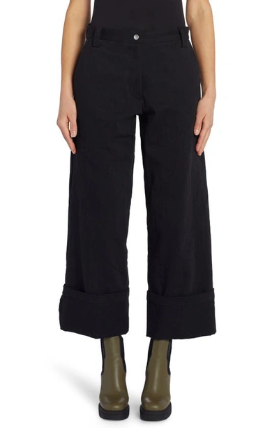 Moncler Genius 2 Moncler 1952 Black Cropped Wide-leg Cotton Trousers