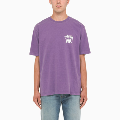 Stussy Purple Graphic-print Crewneck T-shirt