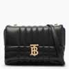 BURBERRY LOLA MINI SATCHEL BAG IN BLACK QUILTED LEATHER